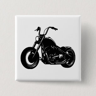 Classic Cruiser Motorcycle Design 15 Cm Square Badge