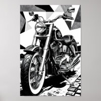 Classic Cruiser Spirit Monochrome Poster