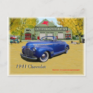 Classic Cruisin Cars 1941 Chevy Postcard