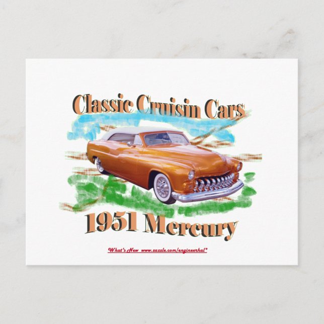 Classic Cruisin Cars 1951 Mercury Postcard (Front)