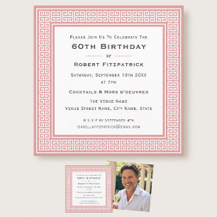 Classic Custom Age Photo Birthday Party Pink Invitation