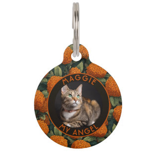 Classic Custom Cat Lover Present Hydrangeas Print Pet Tag
