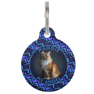 Classic Custom Cat Owner Gift Chevron Symmetry Pet Tag