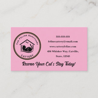 Classic Custom Cattery Business Card 