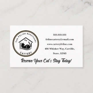 Classic Custom Cattery Business Card 