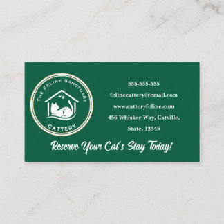 Classic Custom Cattery Business Card 