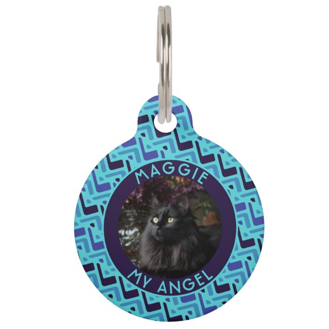 Classic Custom Dog Lover Present Chevron Pet Tag (Front)