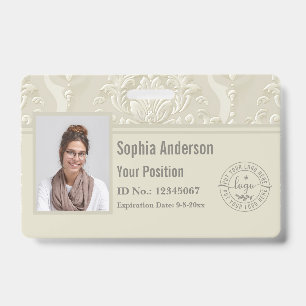 Classic Custom Employee Photo Company QR Code  ID Badge