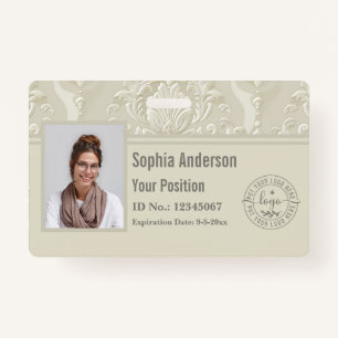 Classic Custom Employee Photo Company QR Code  ID Badge