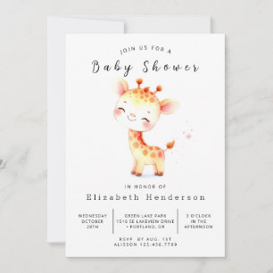 Classic Custom Giraffe Baby Shower Invitation