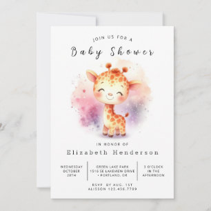 Classic Custom Giraffe Baby Shower Invitation