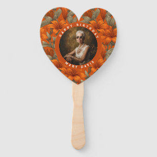 Classic Custom Lilies Floral Party Hand Fan