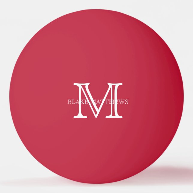Classic Custom Monogram & Name Ping Pong Ball (Front)