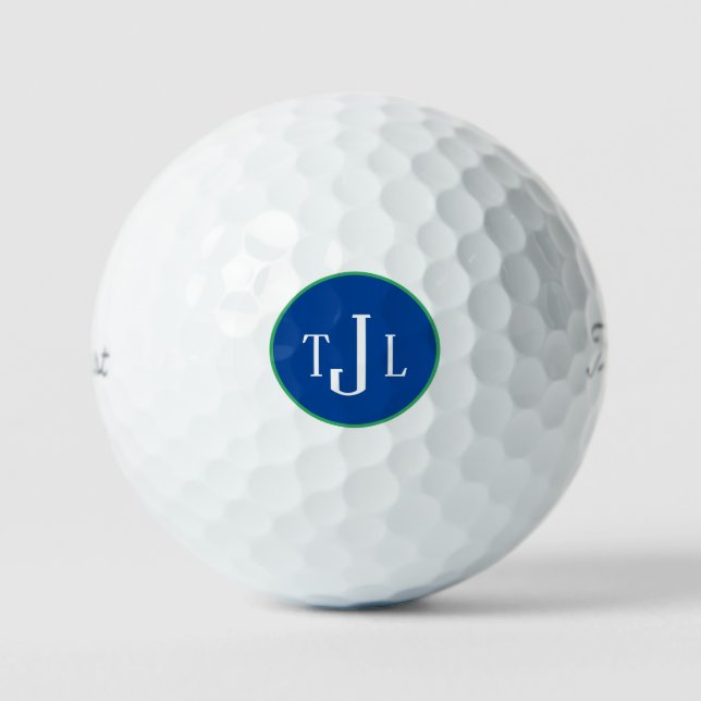 Classic Custom Monogram Navy Golf Balls (Front)