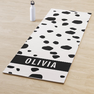 Classic Custom Name Dalmatian Animal Print Pattern Yoga Mat