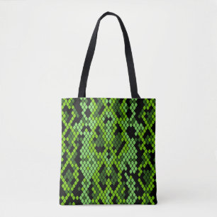 Classic Custom Name Snake Animal Print Pattern Tote Bag