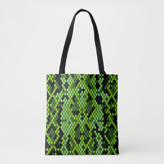 Classic Custom Name Snake Animal Print Pattern  Tote Bag (Front)