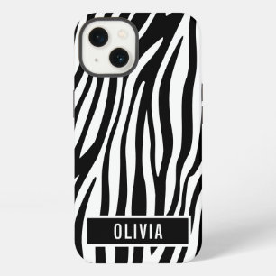 Classic Custom Name Zebra Animal Print Pattern iPhone 13 Case
