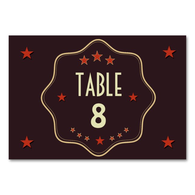 Classic Custom Number Retro Label Table Number (Front)