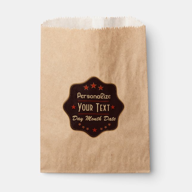 Classic Custom Text Retro Label Favour Bags (Front)