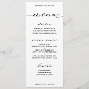 Classic Customisable Dinner Menu