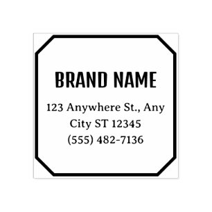 Classic Cut Corner Business Brand Return Address Rubber Stamp