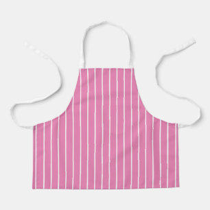 Classic Cute Chic Pink and Thin White Stripes Apron