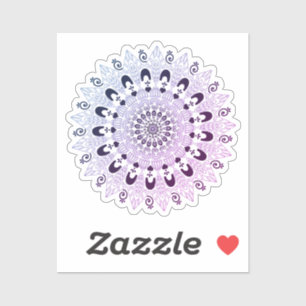 Classic Cute Chic Purple Mandala Flower Design 