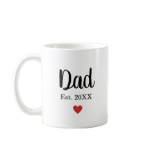 Classic Cute Dad Established Year Heart Modern