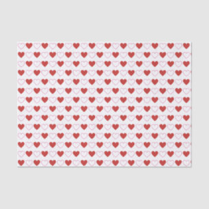 Classic Cute Hearts Red Pink White Pattern Tissue Paper