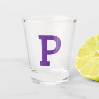 Classic Cute Initial Letter Purple Shot Glass