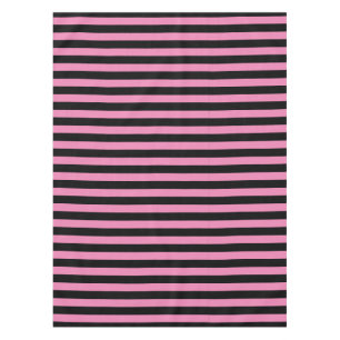 Classic Cute Pink and Black Striped  Tablecloth