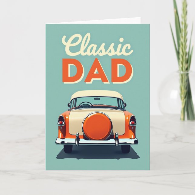Classic Dad Auto Illustration Card (Front)