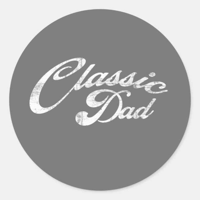 Classic Dad  Round Sticker (Front)