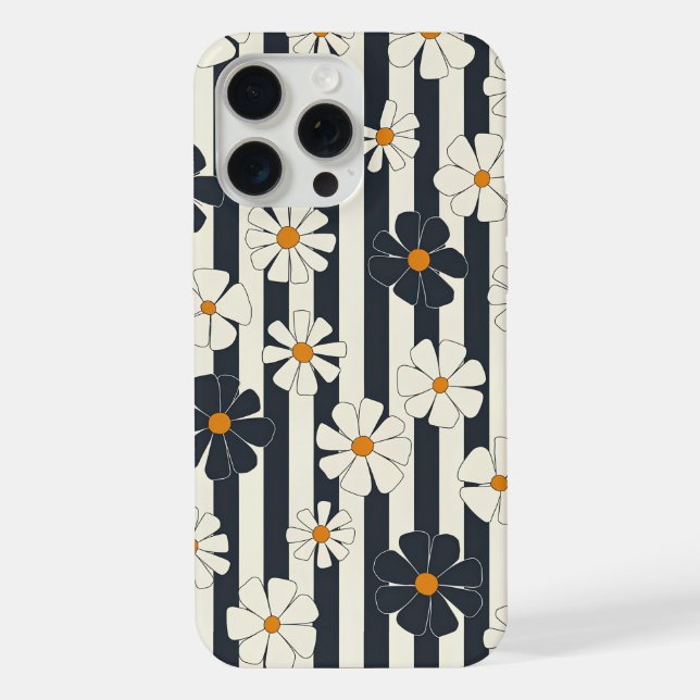 Classic Daisy Stripes iPhone Case (Back)