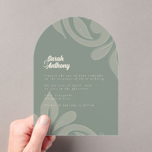 Classic Damask Earthy Wedding Acrylic Invitation