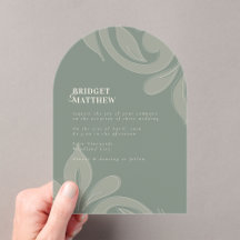 Classic Damask Earthy Wedding Acrylic Invitation