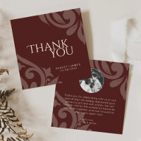 Classic Damask Elegant Mahogany Red Photo Wedding