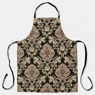 classic damask jacquard pattern with frameabstract apron