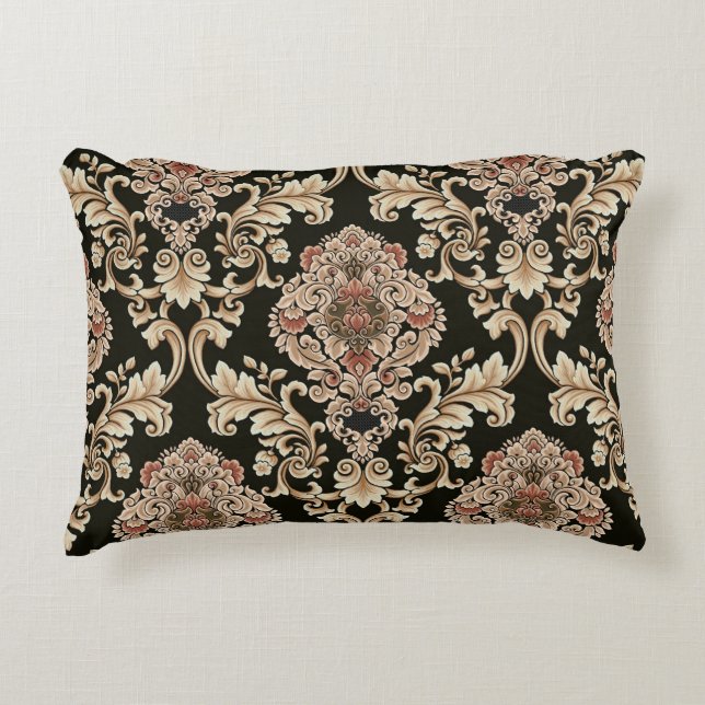 classic damask jacquard pattern with frameabstract decorative cushion (Front)