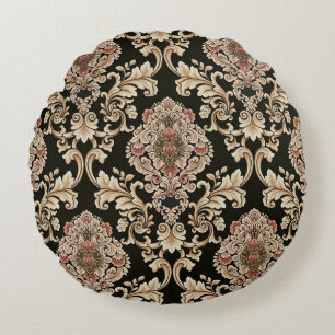 classic damask jacquard pattern with frameabstract round cushion