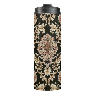 classic damask jacquard pattern with frameabstract thermal tumbler