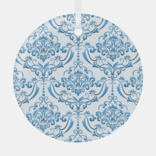 Classic Damask: Luxurious Seamless Background Glass Tree Decoration