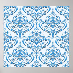 Classic Damask: Luxurious Seamless Background Poster