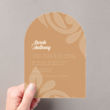 Classic Damask Mustard Wedding Acrylic Invitation