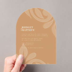 Classic Damask Mustard Wedding Acrylic Invitation