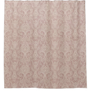 Classic Damask Pattern Dusty Rose Pink Shower Curtain