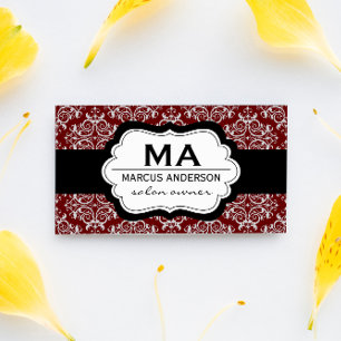 Classic Damask Pattern (red) Appointment Card
