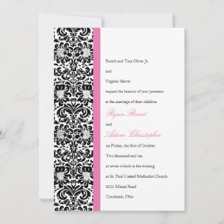 Classic Damask Photo Wedding Invitation