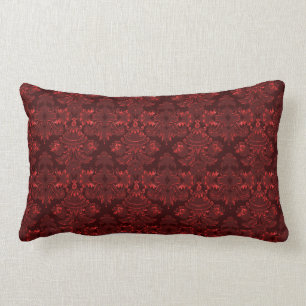 Classic Damask Red Lumbar Cushion